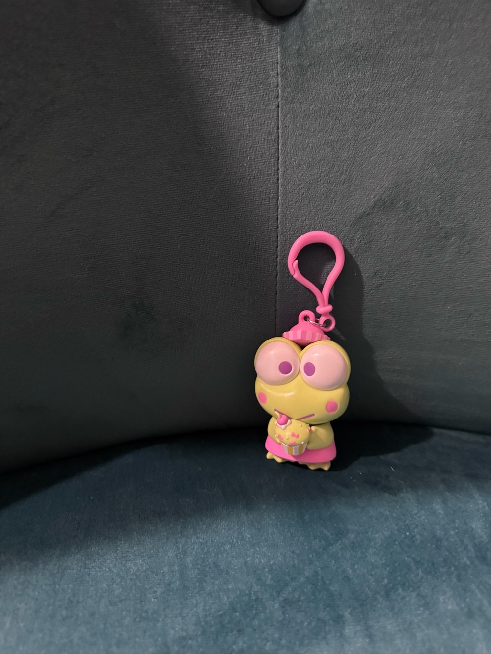 Pink & Yellow kerropi Keychain - Cute Clip-On Accessory